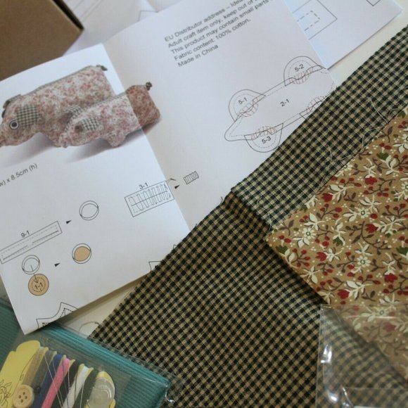 Sewing Craft Kits Stuffed Animals Calico Patchwork Teddy Bears Elephant - Picture 6 of 10